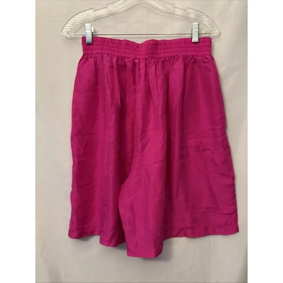 Women's 100%‎ Silk Shorts lot Of 3 J Jarold? Wide Leg Black, Pink, Teal,  M - Picture 3 of 12